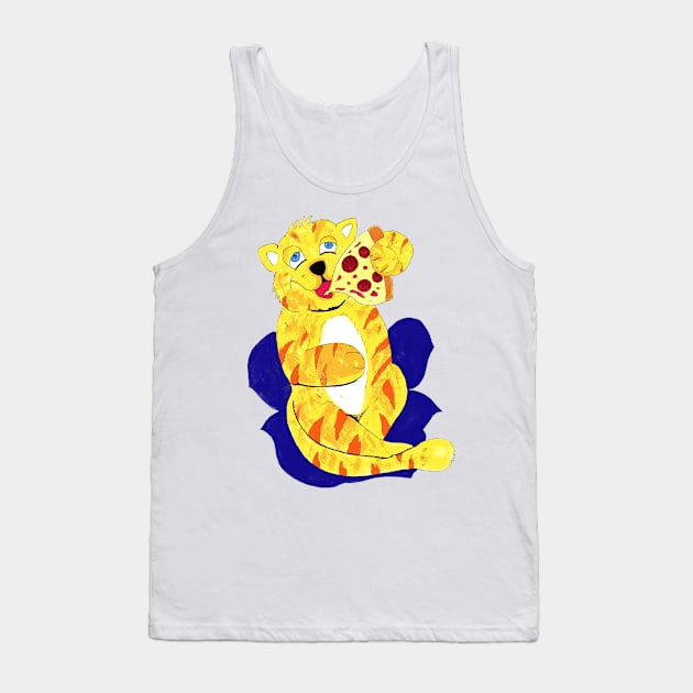 Cat Eating Pizza Tank Top by FilMate